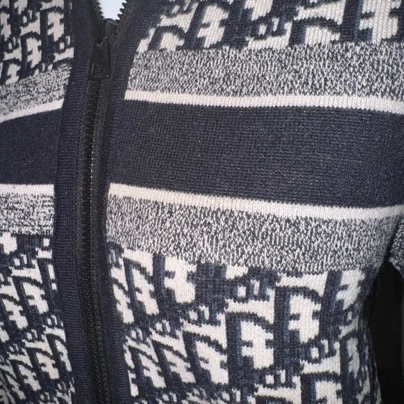 Dior Reversible Zipper Cardigan with Hood in Multicolor  Cashmere - Picture 12 of 15